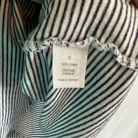 J. Crew size S navy and white striped dress with ruffle sleeves - Picture 5 of 7